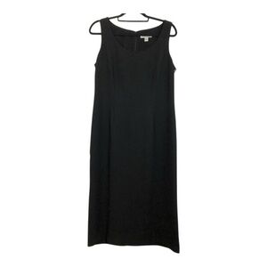 Coldwater Creek P12 Black Midi Dress Minimalist Classic Chic Modern Timeless
